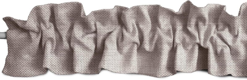 Faux Burlap Sleeve Topper Window Valance Top Bottom Ruffle Home Décor Bedroom Nursery Kitchen Window (144" Wide x 9" Tall, Frosted Wheat)